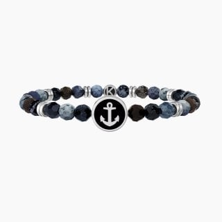 Kidult - Bracciale Elastico - Agata Blu - Uomo