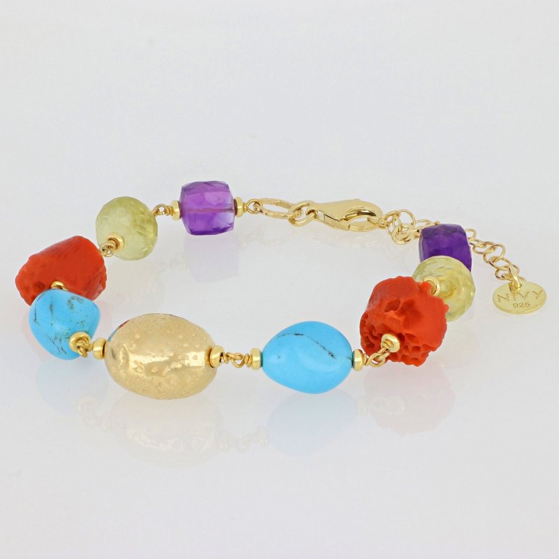 Nivy - Bracciale Felicity - Corallo - Argento