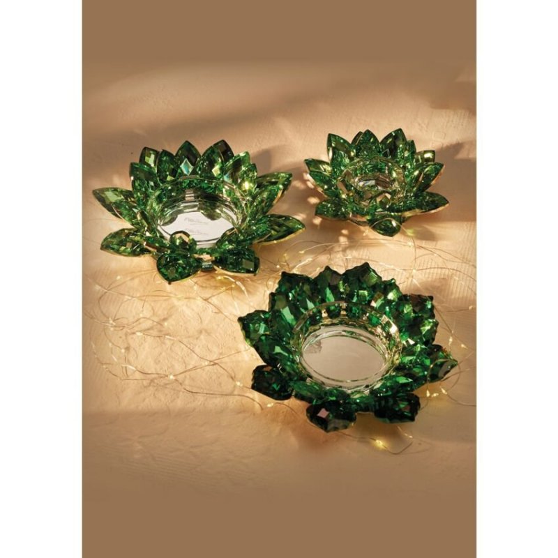 Ottaviani - Portacandela Stella - Cristallo Verde