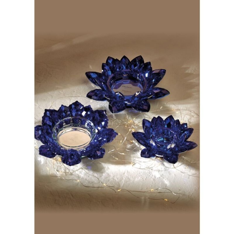 Ottaviani - Portacandela Stella - Cristallo Blu