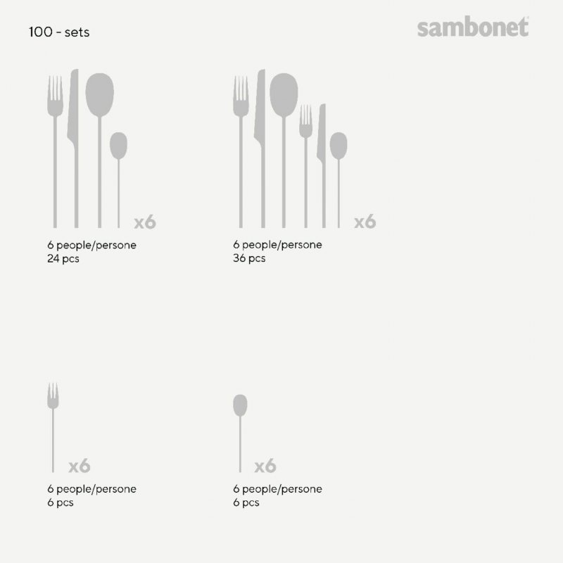 Sambonet - Set 6 Forchettine Dolce - Acciaio Inox