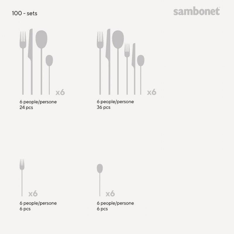 Sambonet - Servizio Tavola 24 Posate - Acciaio Inox