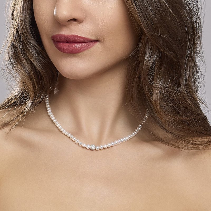 Mabina - Girocollo In Argento 925 - Perle - Zirconi