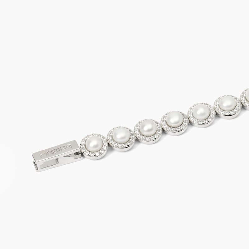 Mabina - Bracciale Tennis - Argento 925 - Perle