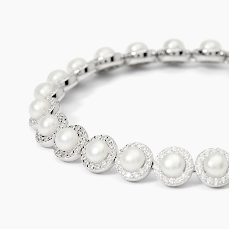 Mabina - Bracciale Tennis - Argento 925 - Perle