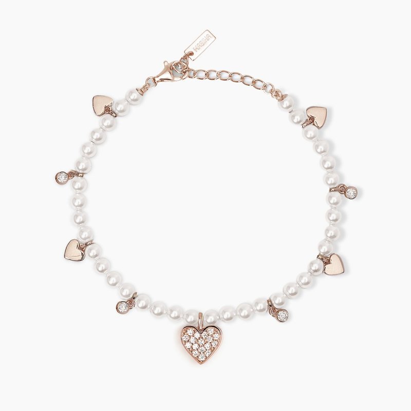 Mabina - Bracciale Argento 925 - Perle, Cuore