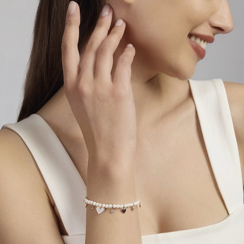 Mabina - Bracciale Argento 925 - Perle, Cuore