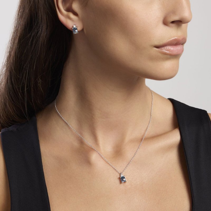 Mabina - Orecchini In Argento 925 - Acquamarina Sint