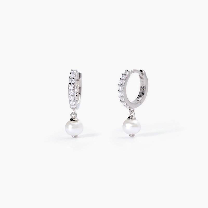 Mabina - Orecchini In Argento 925 - Perle E Zirconi