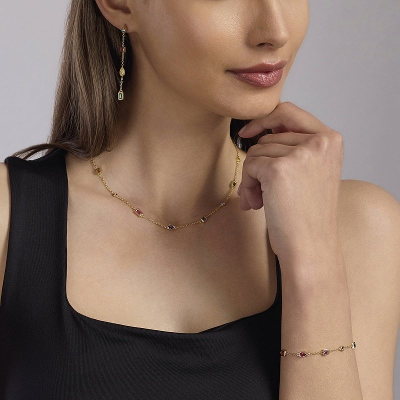 Mabina - Orecchini Argento - Zirconi Multicolor