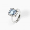Mabina - Anello Argento - Acquamarina Sintetica - Zirconi