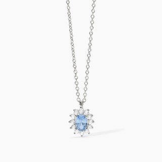 Mabina - Girocollo Argento 925 - Acquamarina Sintetica