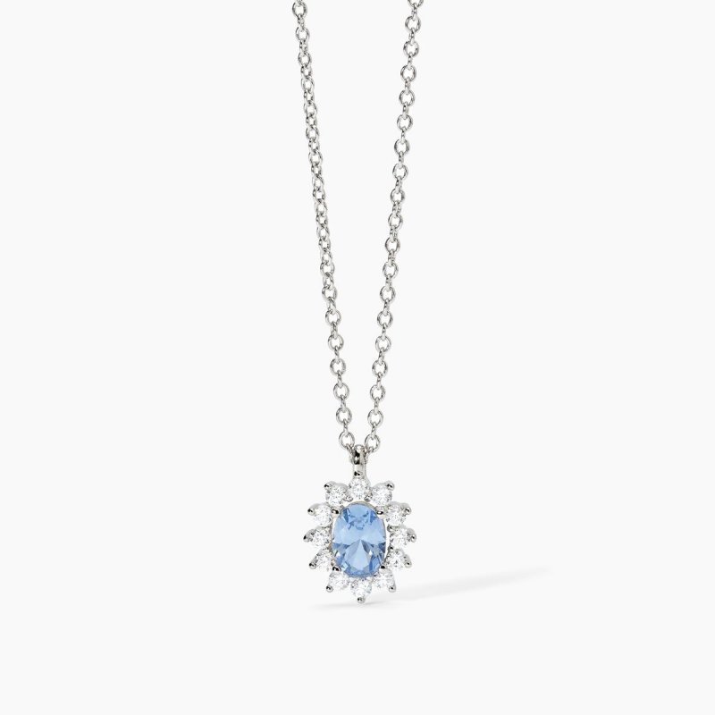 Mabina - Girocollo Argento 925 - Acquamarina Sintetica