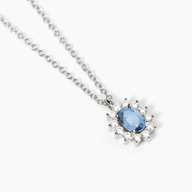 Mabina - Girocollo Argento 925 - Acquamarina Sintetica