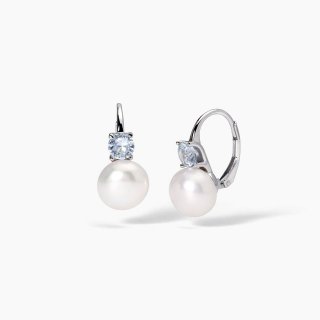 Mabina - Orecchini In Argento - Perle - Acquamarina
