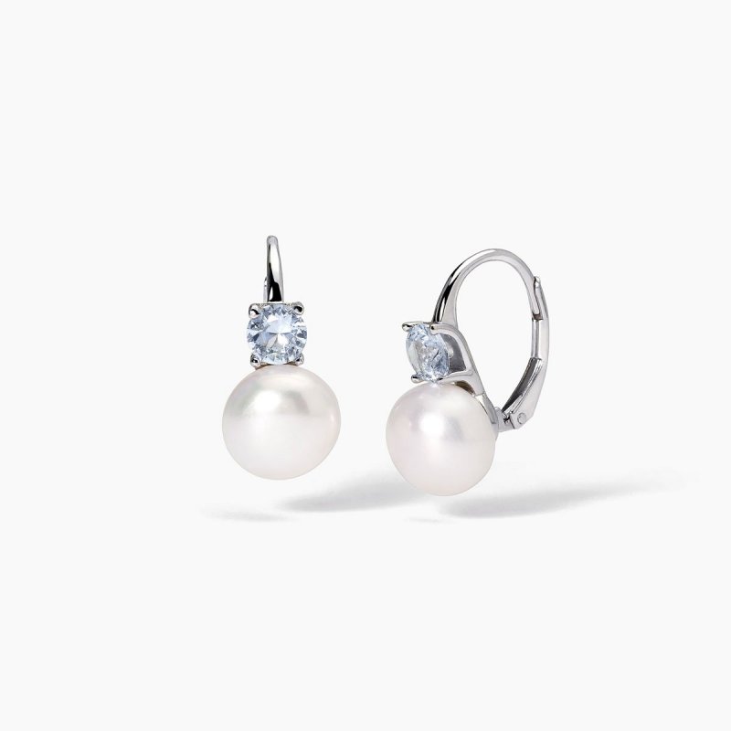 Mabina - Orecchini In Argento - Perle - Acquamarina