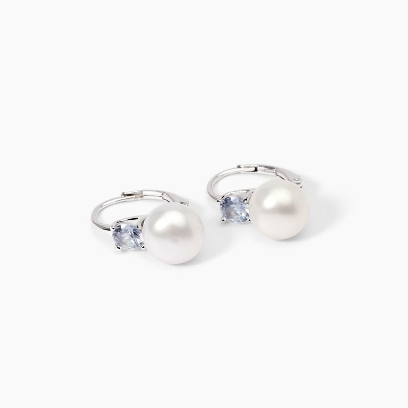 Mabina - Orecchini In Argento - Perle - Acquamarina
