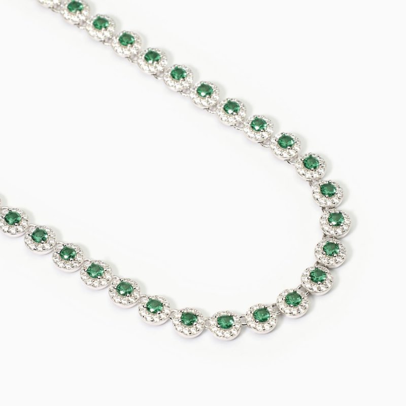 Mabina - Girocollo In Argento 925 - Smeraldo Sint