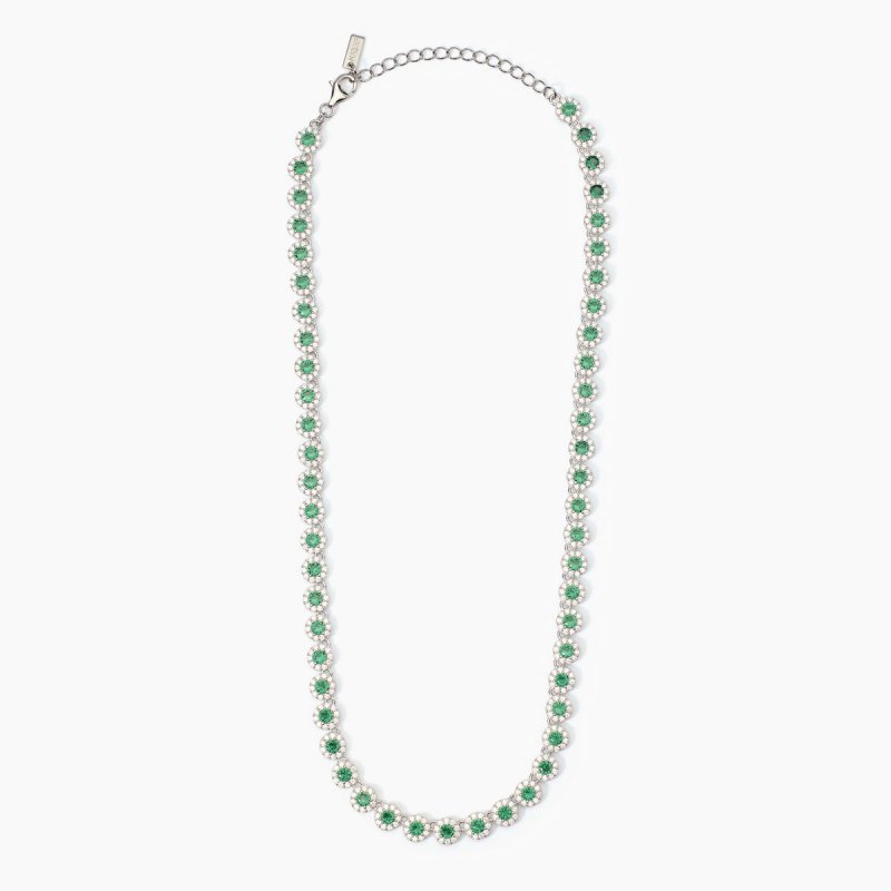 Mabina - Girocollo In Argento 925 - Smeraldo Sint