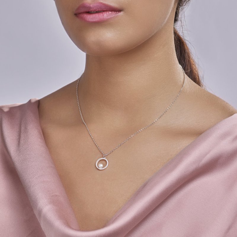 Mabina - Girocollo In Argento 925 - Zirconi - Perle