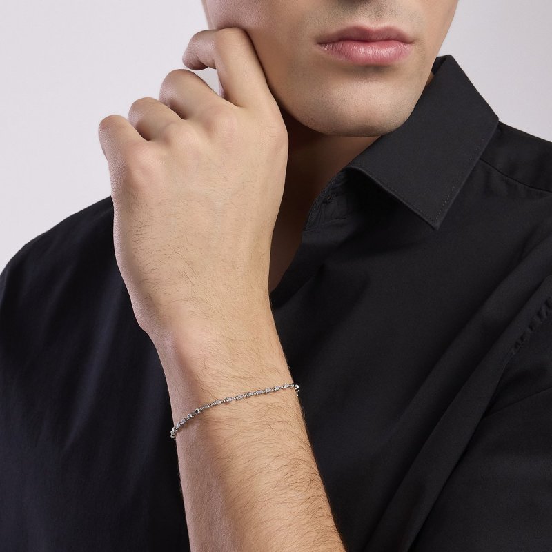 Mabina - Bracciale In Argento 925 - Catena A Cubetti