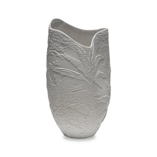 Henriette - Vaso Relief Bianco - Porcellana - Flussi