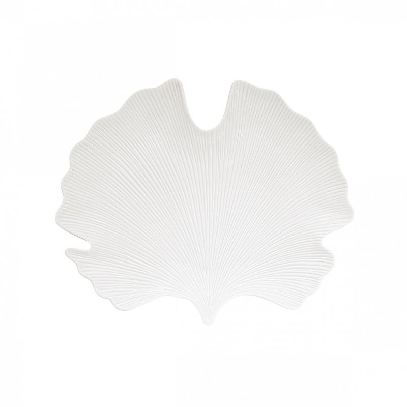 Easy Life - Foglia In Porcellana - 35X29 Cm - Ginko Leaves
