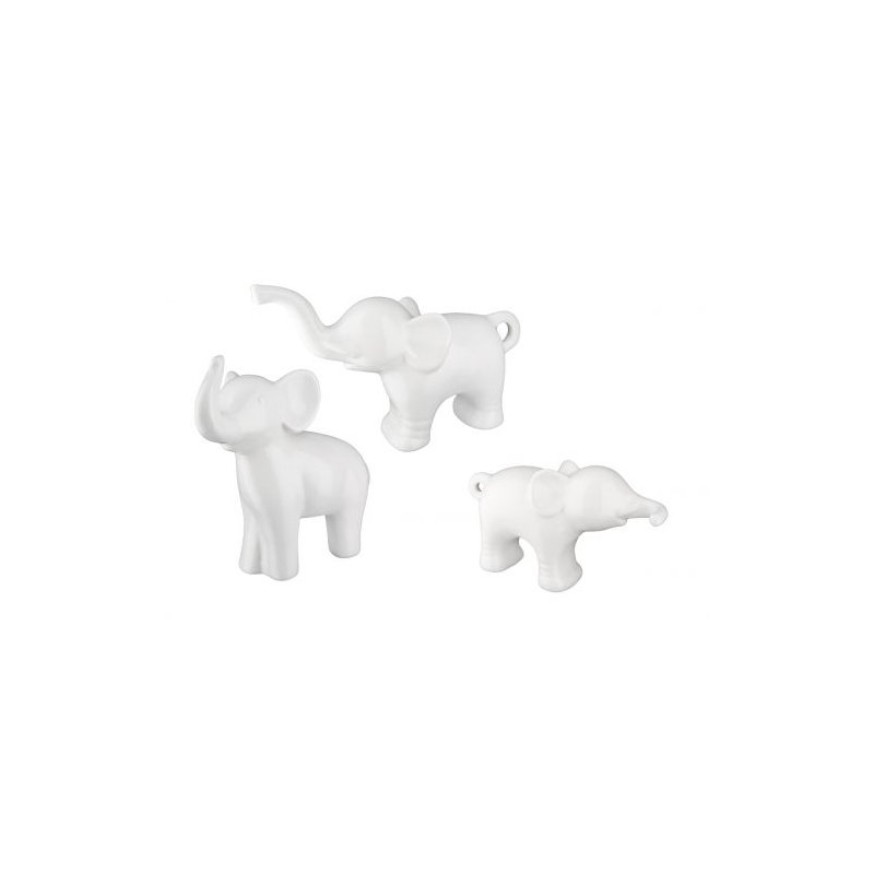 Figura, Elefante, Porcellana, bianco.