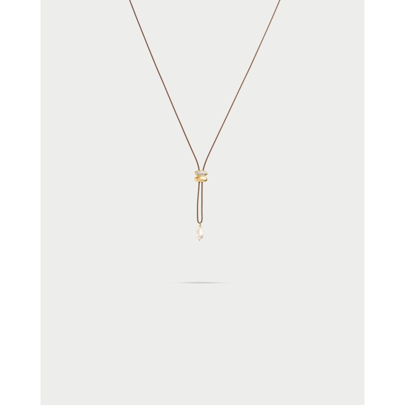 Collana Tessuto Saliscendi Perla