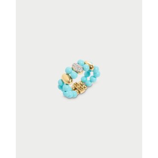Anello Elastico Tripla Ellissi Turchese