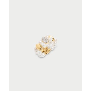 Anello Elastico Tripla Ellissi Perla