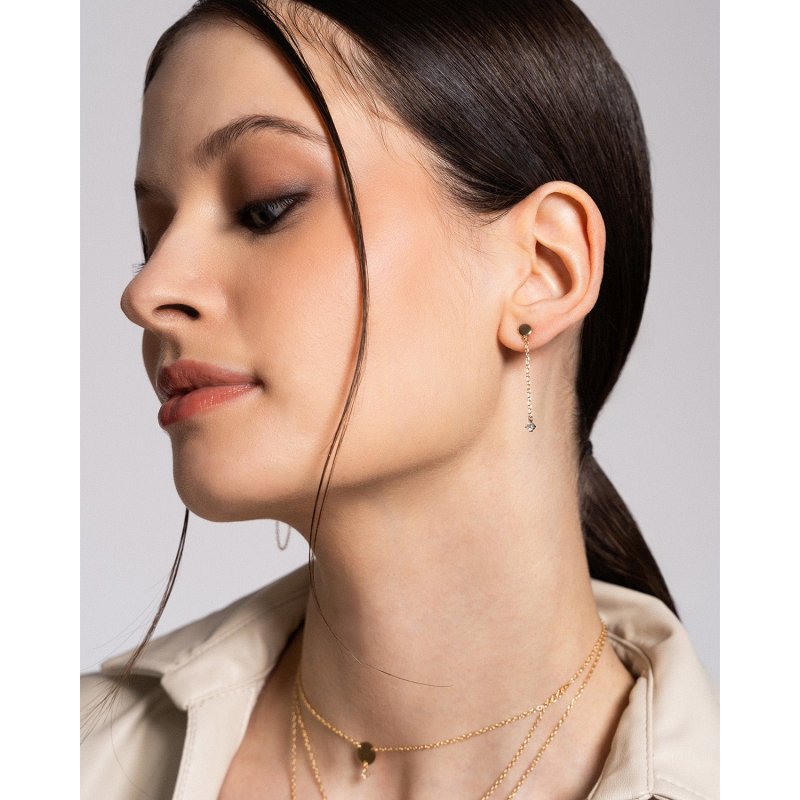 Orecchini Disco Catenella Line E Punto Luce