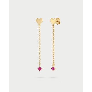 Orecchini Cuore Catenella Line E Punto Luce