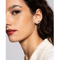 Orecchino Double Lobo Catenella Cuore Con Punto Luce