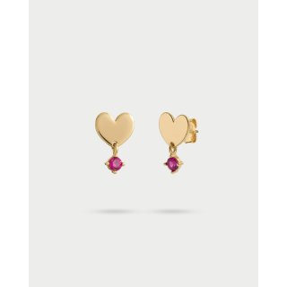 Orecchino Lobo Cuore Con Punto Luce