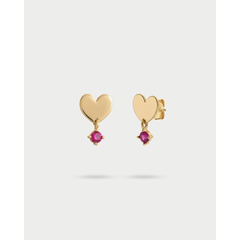 Orecchino Lobo Cuore Con Punto Luce