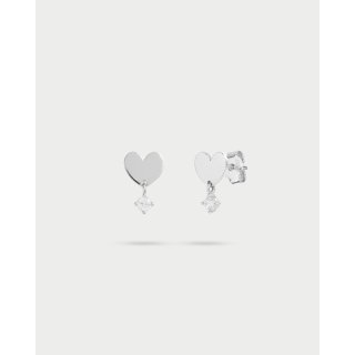 Orecchino Lobo Cuore Con Punto Luce