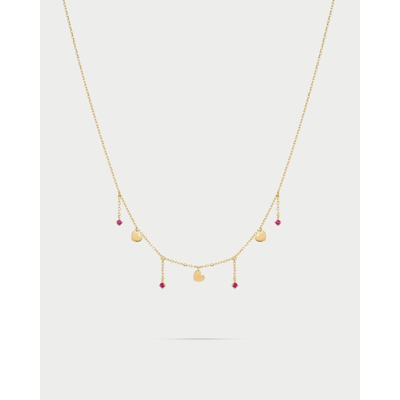 Girocollo 3 Mini Cuori E Punti Luce Line