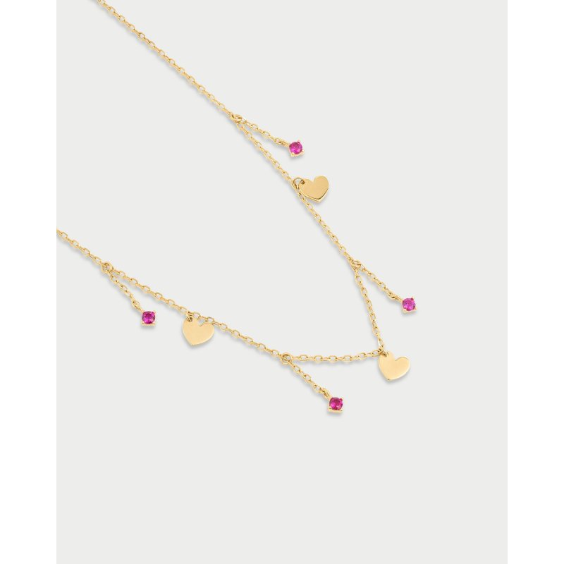 Girocollo 3 Mini Cuori E Punti Luce Line