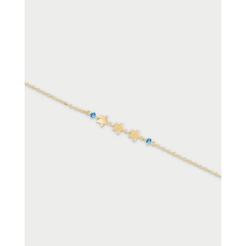 Bracciale 3 Stelle E Punto Luce Blu