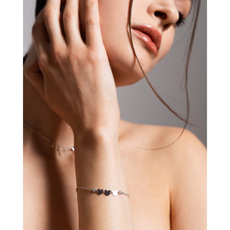 Bracciale 3 Cuori E Punto Luce