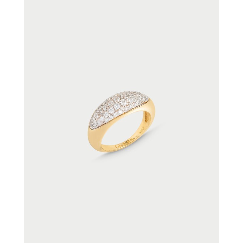 Anello Stone Fascia Mignolo Pavè