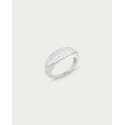 Anello Stone Fascia Mignolo Pavè