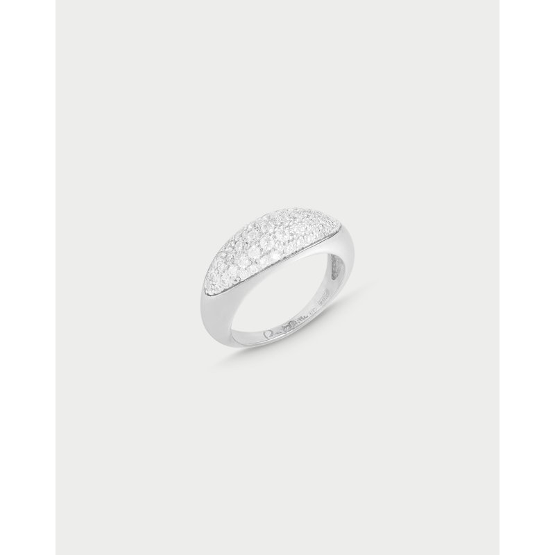 Anello Stone Fascia Mignolo Pavè