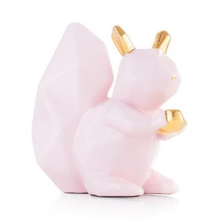 Scoiattolo In Ceramica Rosa Cipria