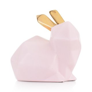 Coniglio In Ceramica Rosa Cipria