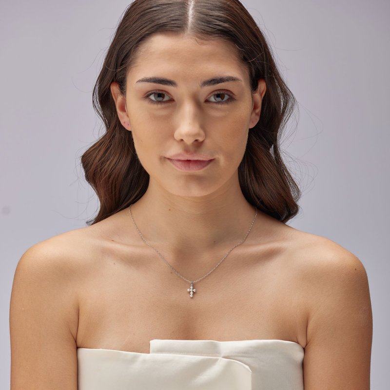 Brosway - Charm Fancy - Croce Argento - Perla Zirconi