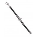 Spadafora - Bracciale Excalibur - Argento 925 - Cuoio Nero