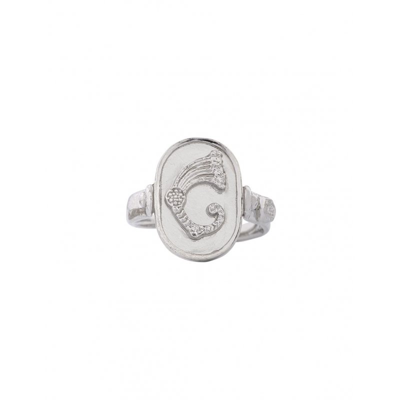 Spadafora - Anello Drago Ovale - Argento - Agata Nera