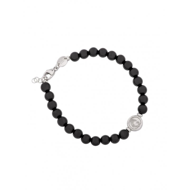 Spadafora - Bracciale Drago Medal - Agate - Argento